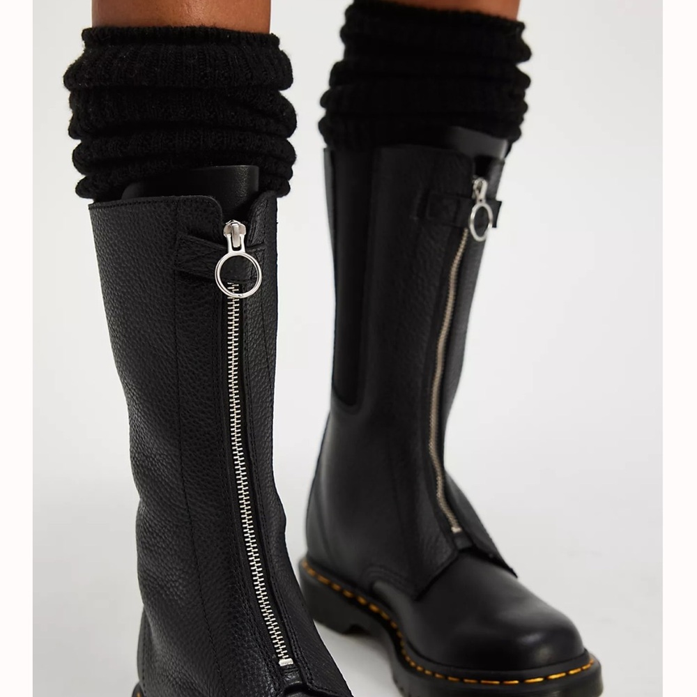 Dr. Martens Black Zip-Up Combat Boots 1899 front zip - Picture 3 of 8